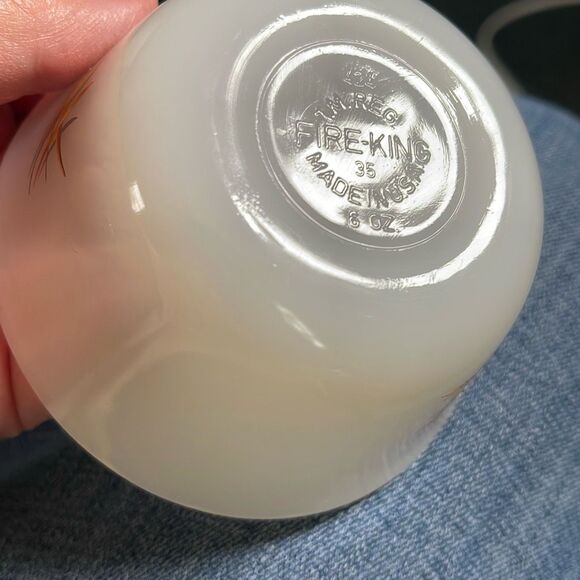 Fire King set of 6 Golden Wheat custard ice cream fruit bowls milk glass. - Picture 3 of 6